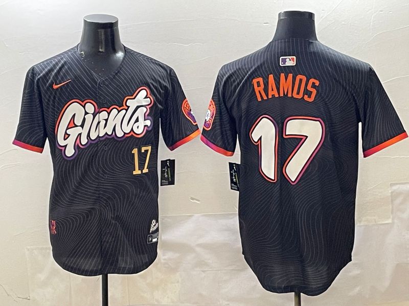 Men San Francisco Giants #17 Ramos Black Joint Name Nike 2025 MLB Jersey style 5